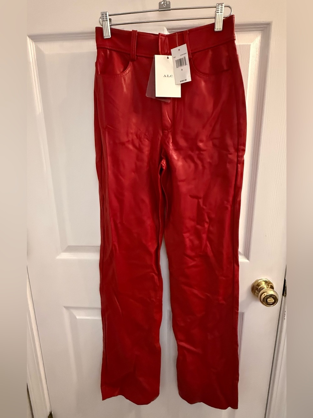 A.L.C. Red Satin Wide-Leg Pants